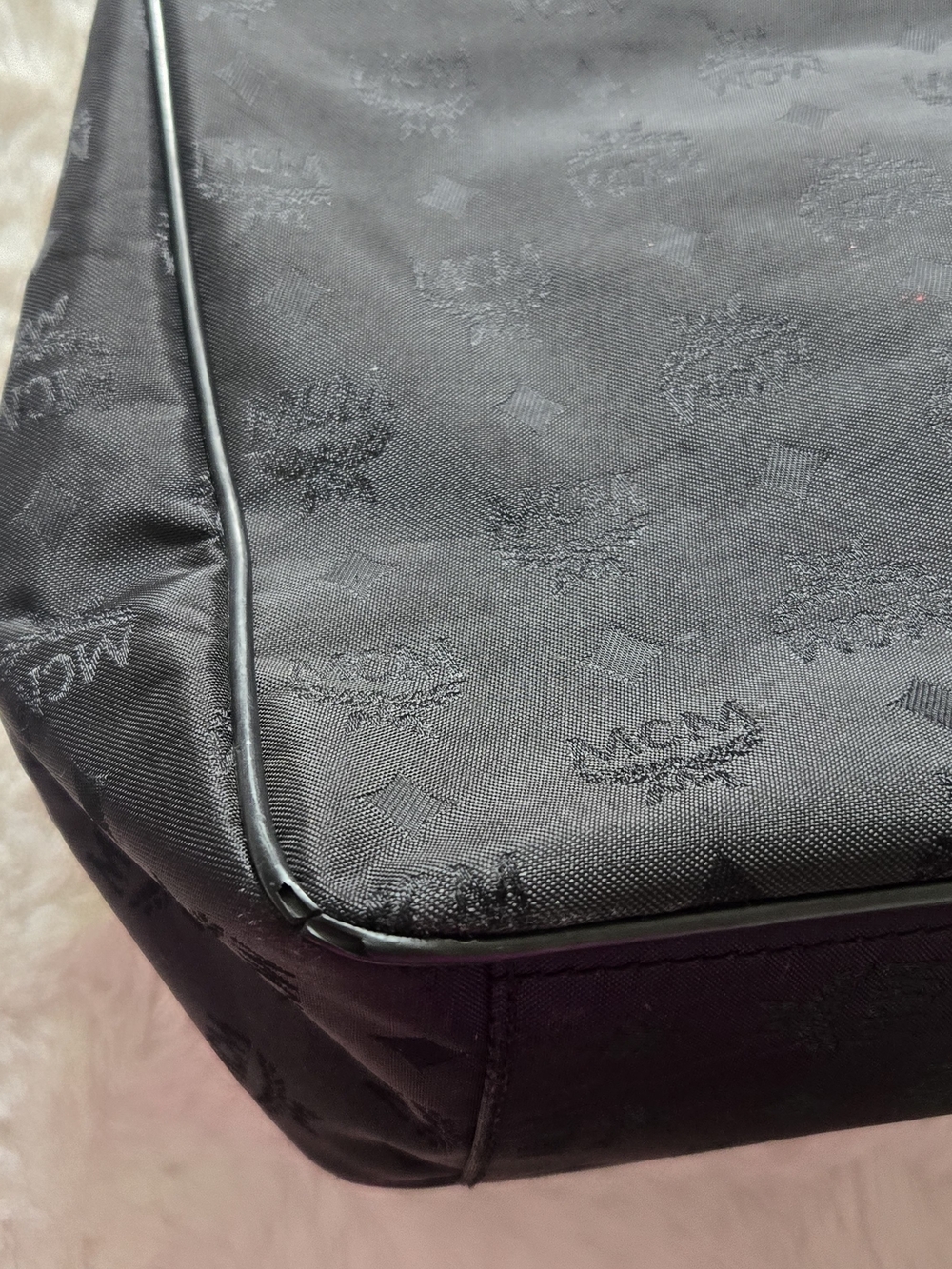 MCM Black Logo-Print Shoulder Bag with Gold Hardware - Picture 3 of 16